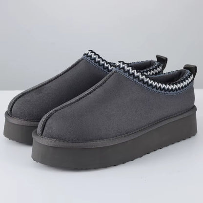 Thick Sole Plush Snow Boots Faux Suede Snow Boots for Women Warm Fuzzy Comfy Home Shoe Indoor Outdoor Women Snow Boots