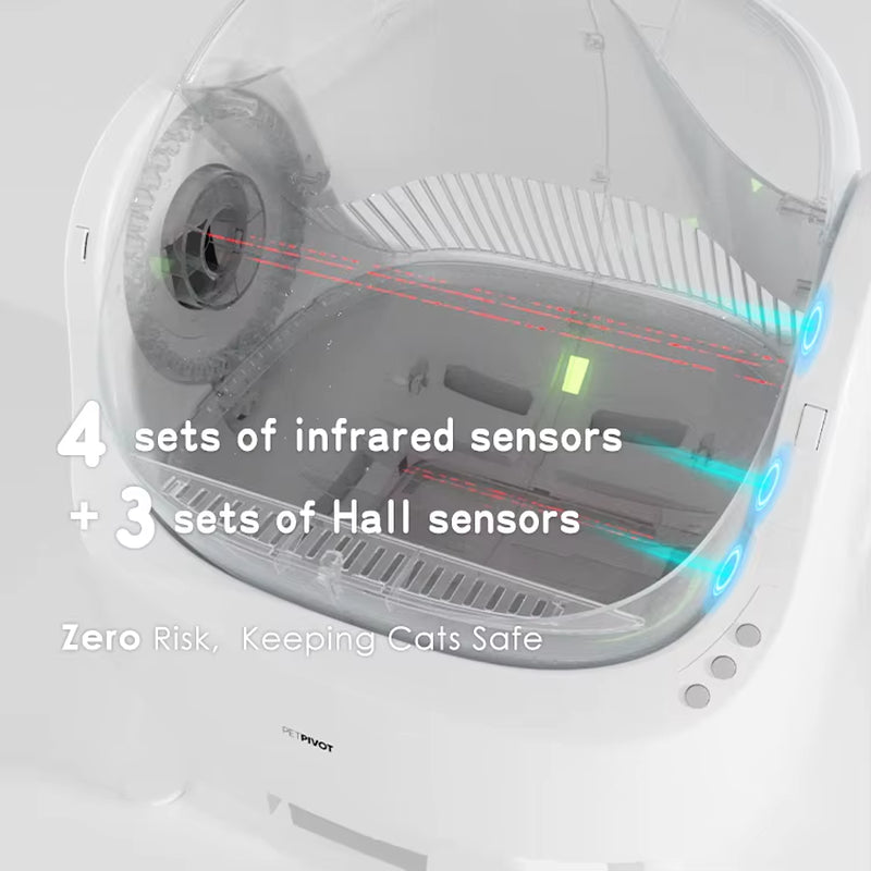 2024 Petpivot New Design Closed Automatic Intelligent Cat Litter Box Cat Toilet Cat Sandbox