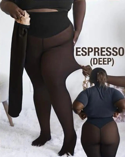 Plus Size Seam Shaping Fleece Leggings Viral One Ultra-Thick Nylon High Waist Compression Band Pantyhose Sexy Erotic Tights